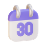 calendar date 30 emoji 3d