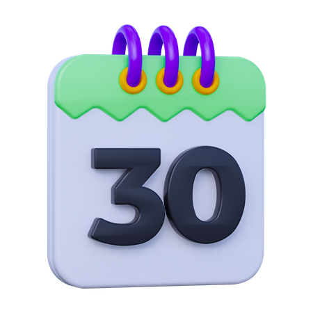 Date 30 3D Icon