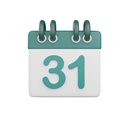 Date 31  3D Icon