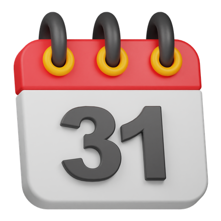 Date 31  3D Icon