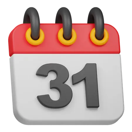 Date 31  3D Icon