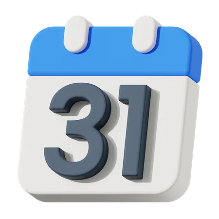 Date 31  3D Icon