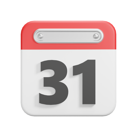 Date 31  3D Icon