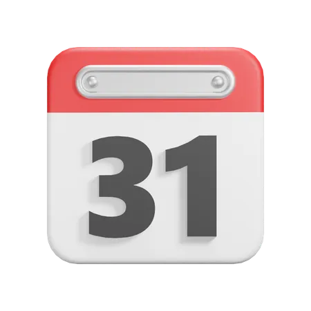 Date 31  3D Icon