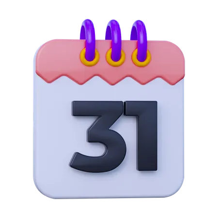 Date 31  3D Icon