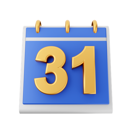 Date 31  3D Icon