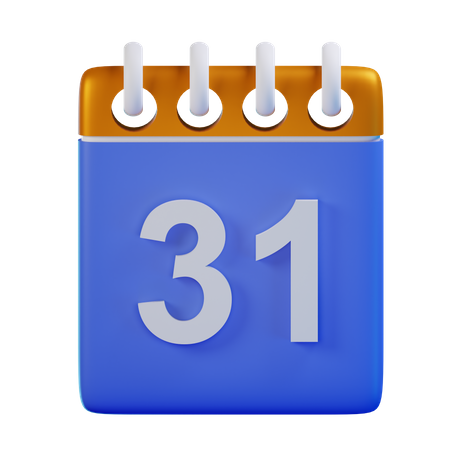 Date 31  3D Icon