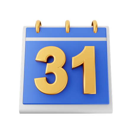Date 31  3D Icon