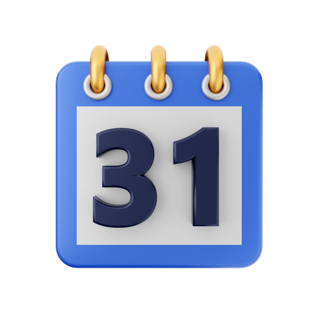 Date 31  3D Icon