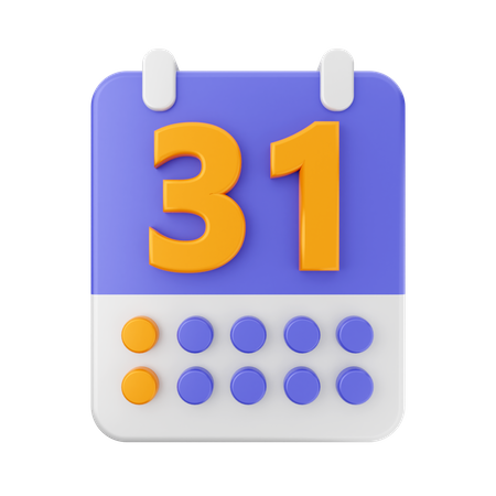 Date 31 3D Icon