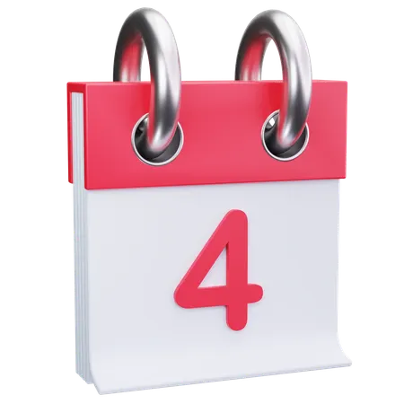 Date 4  3D Icon