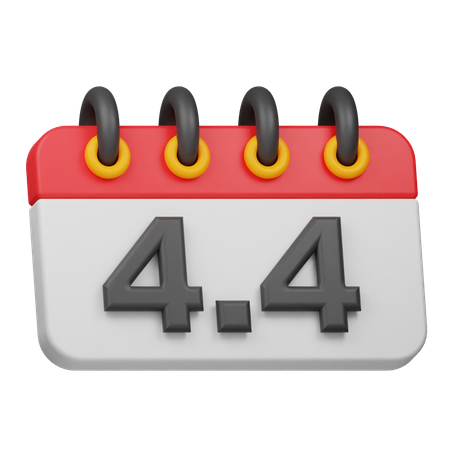 Date 4 4  3D Icon