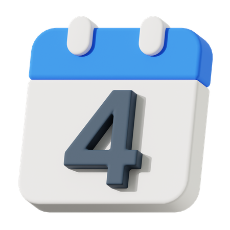 Date 4  3D Icon