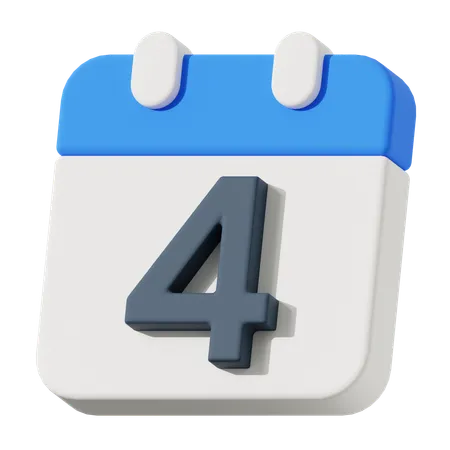 Date 4  3D Icon