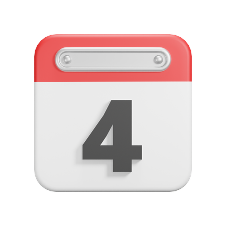 Date 4  3D Icon