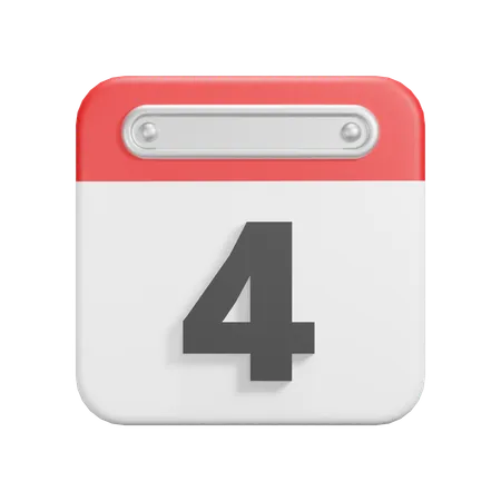 Date 4  3D Icon