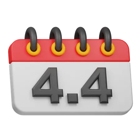 日付 4 4  3D Icon