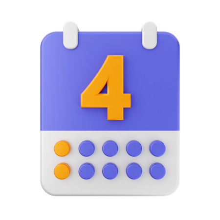 Date 4 3D Icon