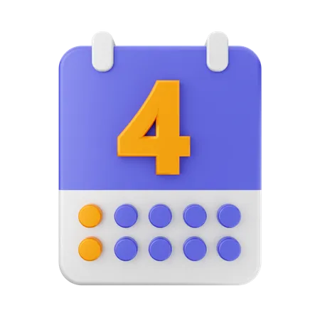 Date 4  3D Icon