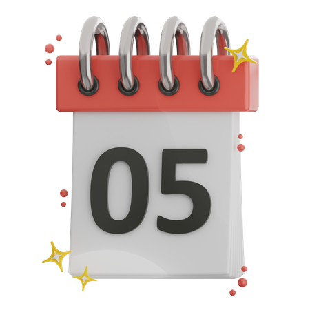 Date 5  3D Icon