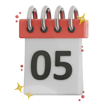 Date 5  3D Icon