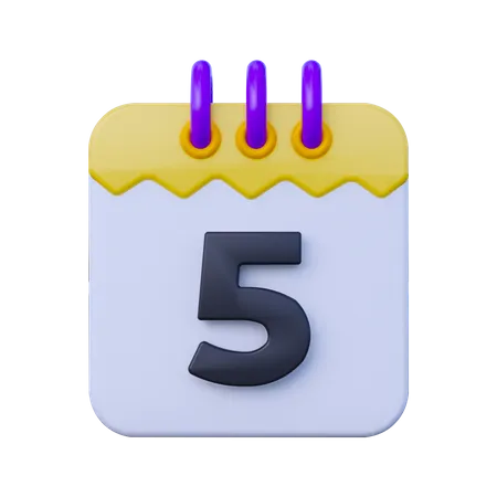 Date 5  3D Icon