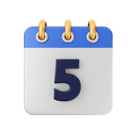 Date 5  3D Icon