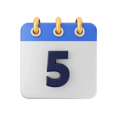 Date 5  3D Icon