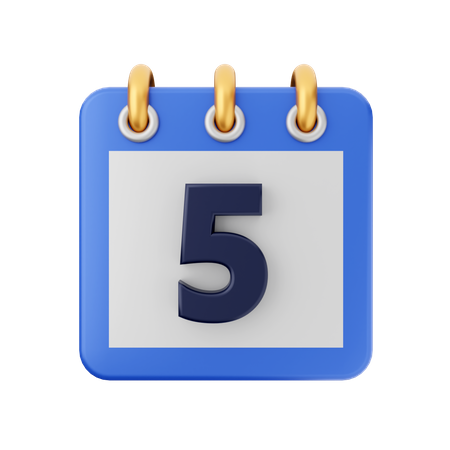 Date 5  3D Icon