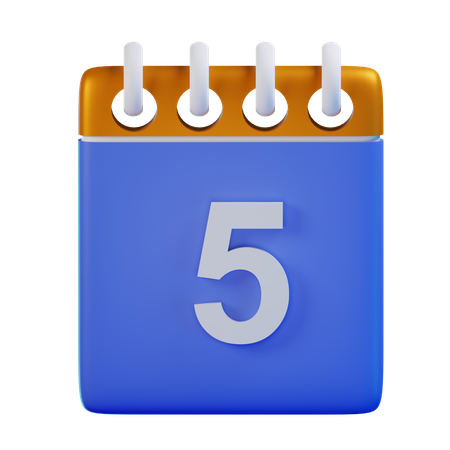 Date 5  3D Icon