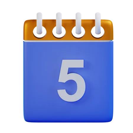 Date 5  3D Icon