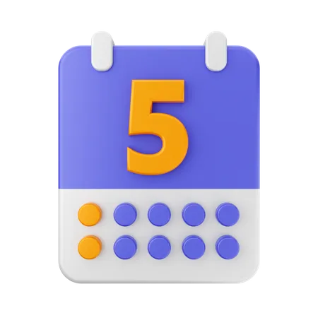 Date 5  3D Icon