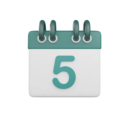 Date 5  3D Icon