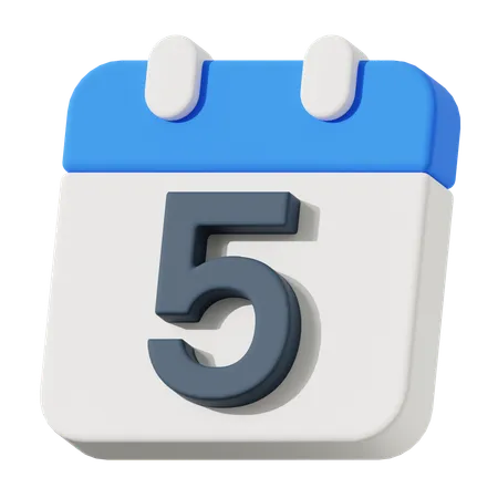 Date 5  3D Icon