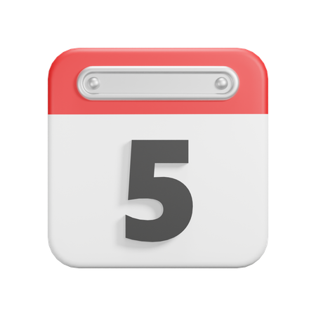 Date 5  3D Icon