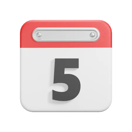 Date 5  3D Icon