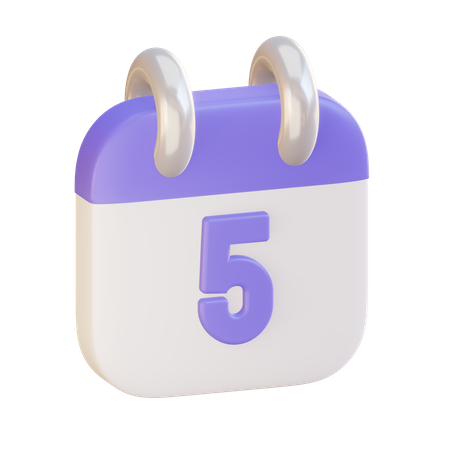 Date 5  3D Icon