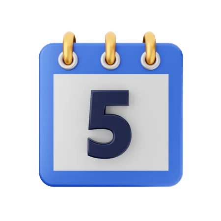 Date 5  3D Icon