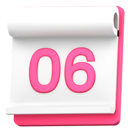 Date 6  3D Icon