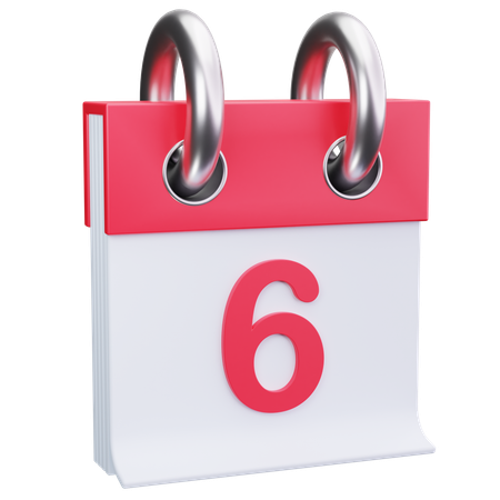 Date 6  3D Icon