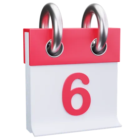 Date 6  3D Icon