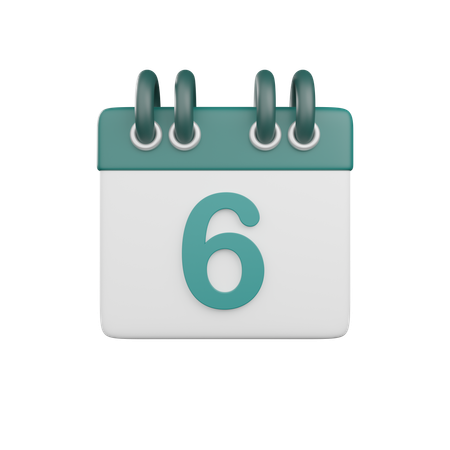 Date 6  3D Icon