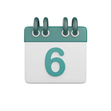 Date 6  3D Icon