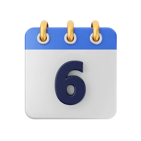 Date 6  3D Icon