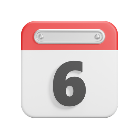 Date 6  3D Icon