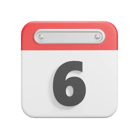 Date 6  3D Icon