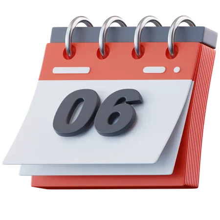 Date 6  3D Icon