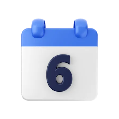Date 6  3D Icon