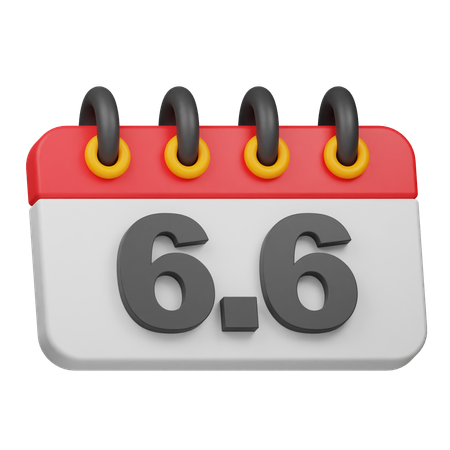 날짜 6 6  3D Icon