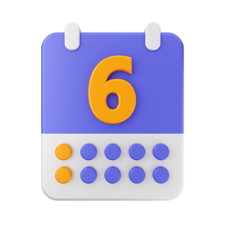 Date 6 3D Icon